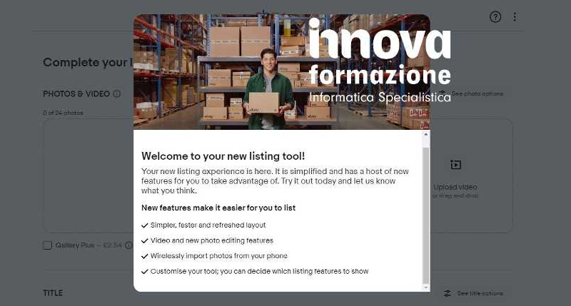 eBay UK novità inserzioni