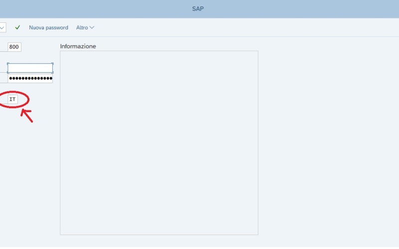 Cambiare Lingua sistema SAP