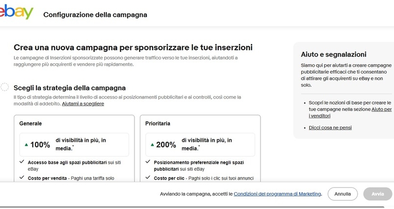 eBay annunci sponsorizzati esterni